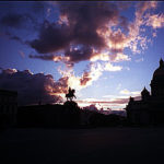 photo by Rolf Potts. (St. Petersburg, Russia Midnight sunset near Nevskii Prospect)